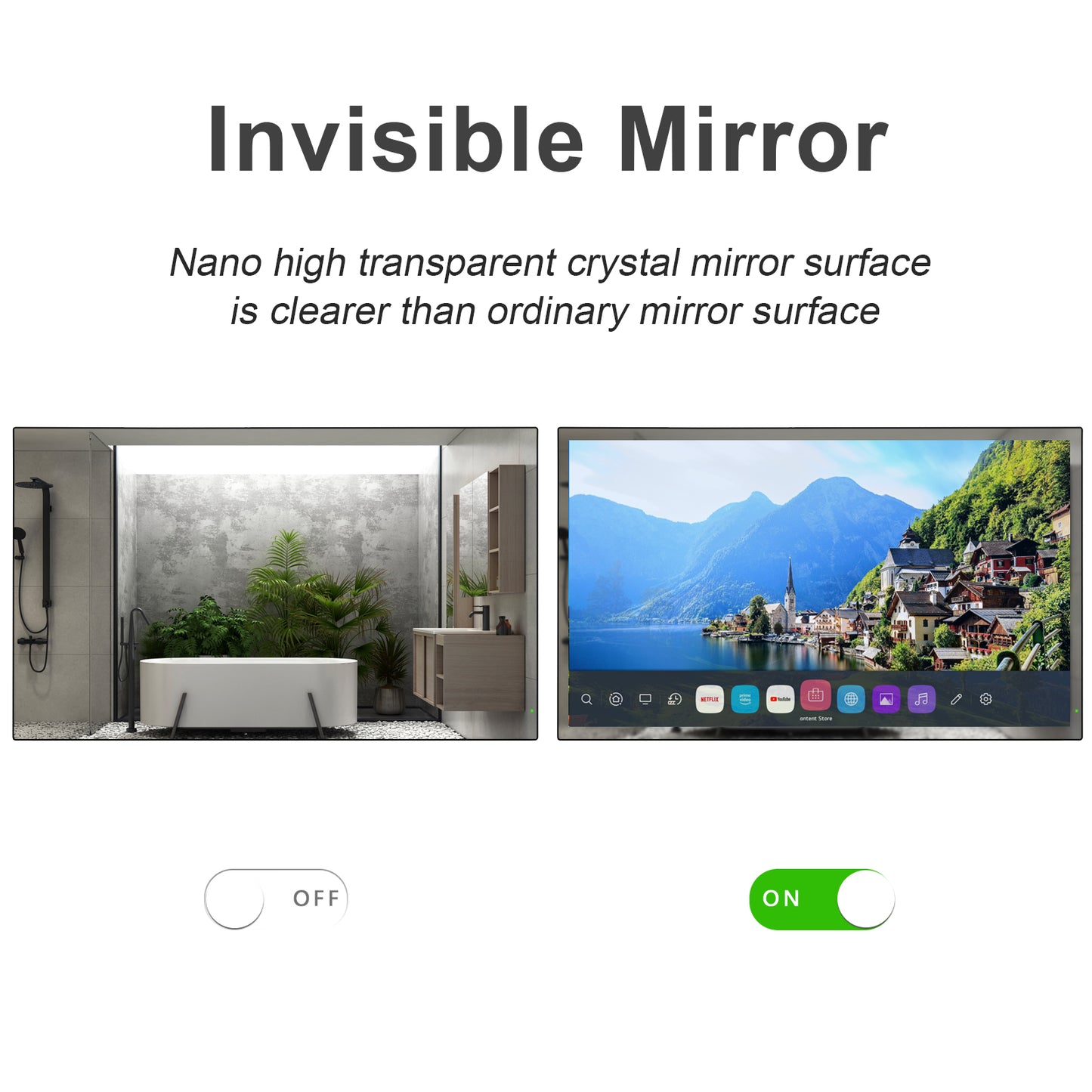 Soulaca 43 inch webOS LG Magic Mirror LED TV Big Screen 4K Smart Waterproof IP65 Alexa Built-in