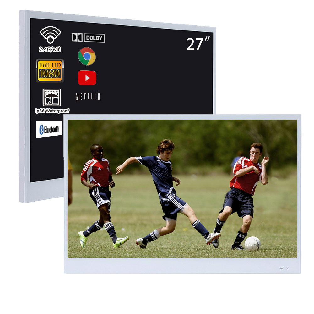 Soulaca 27 inch White Color Smart Waterproof TV for SPA Bathroom Hotel Android