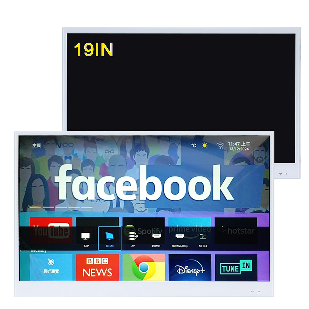 Soulaca品牌18.5吋浴室智能防水電視香港可用白色DTMB-T/ 18.5 inch Waterproof Bathroom White Color Smart LED TV Available Using in Hong Kong DTMB-T