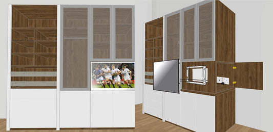 Mirror TV Application on Closet Cabinets - Soulaca