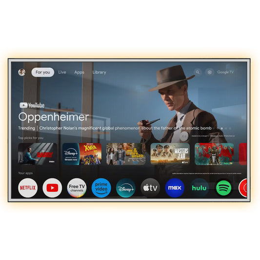 Soualca 43 inches Smart Mirror TV with LED Lights Google System 4K UHD Display DTV Voice Control