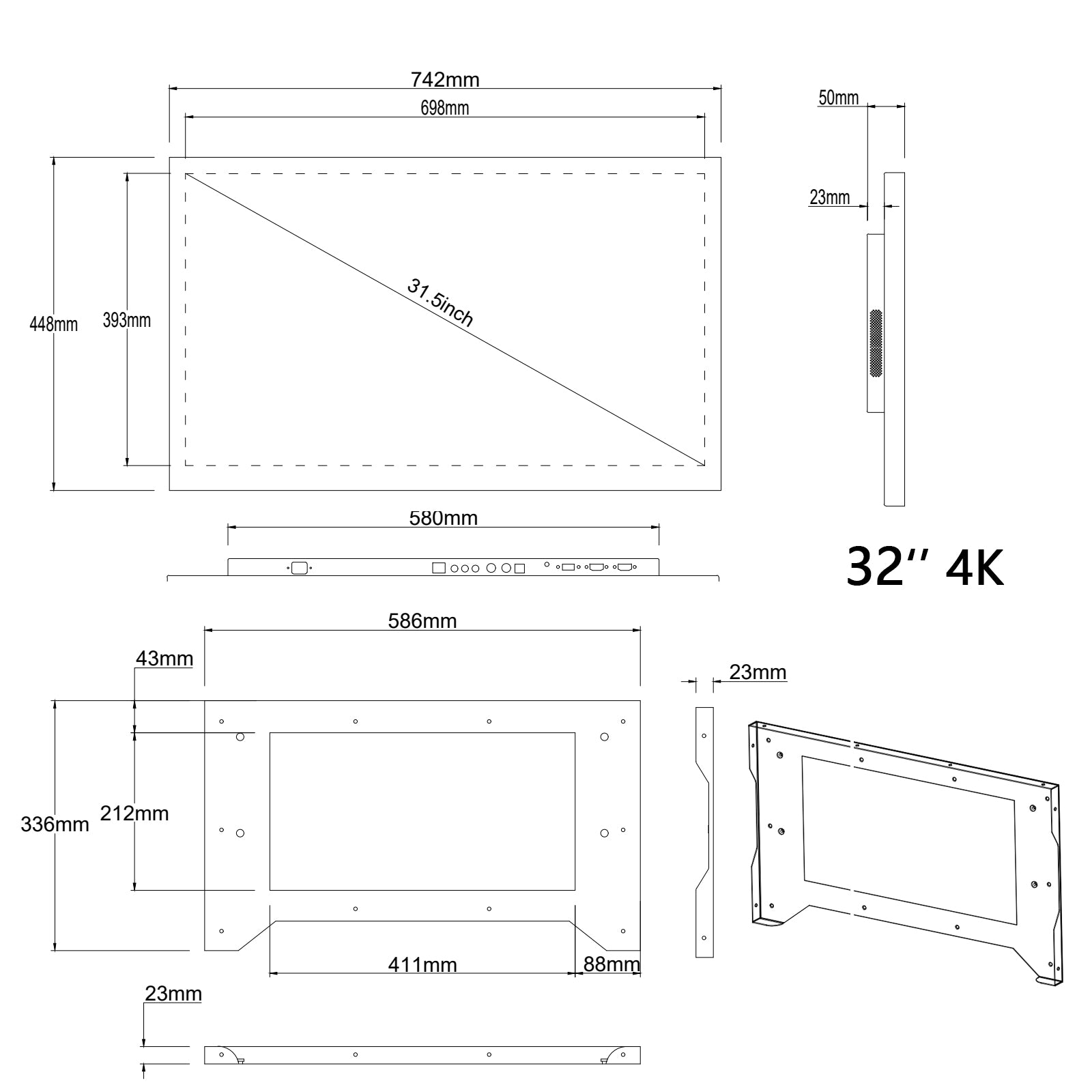 Soulaca 32 inch 4K Touchscreen Smart Mirror LED TV for Bathroom Android-Soulaca