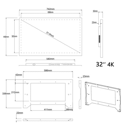 Soulaca 32 inch 4K Touchscreen Smart Mirror LED TV for Bathroom Android-Soulaca