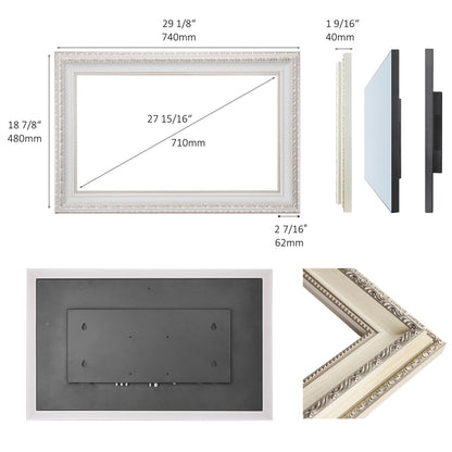 Soulaca 27" Decorative Framed Smart Mirror TV – Water Resistant, webOS, Multi-Scene Display (Fireplace, Art, Aquarium) for Home, Hallway, Hotel & Beyond-Soulaca