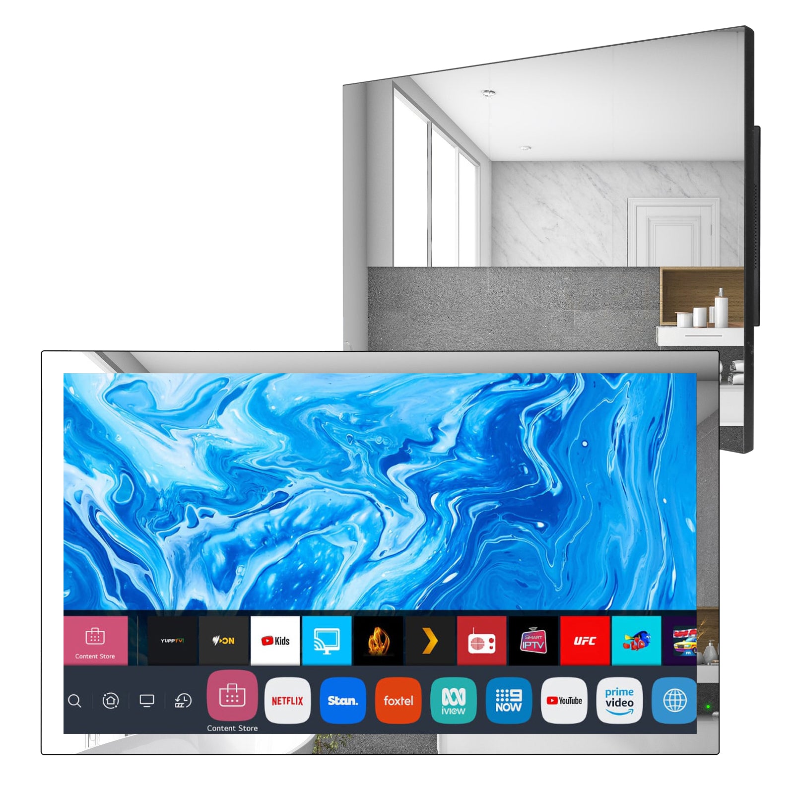 Soulaca 24 inch Smart Mirror webOS TV for Bathroom Waterproof Shower Television Netflix Prime Video Compatible-Soulaca