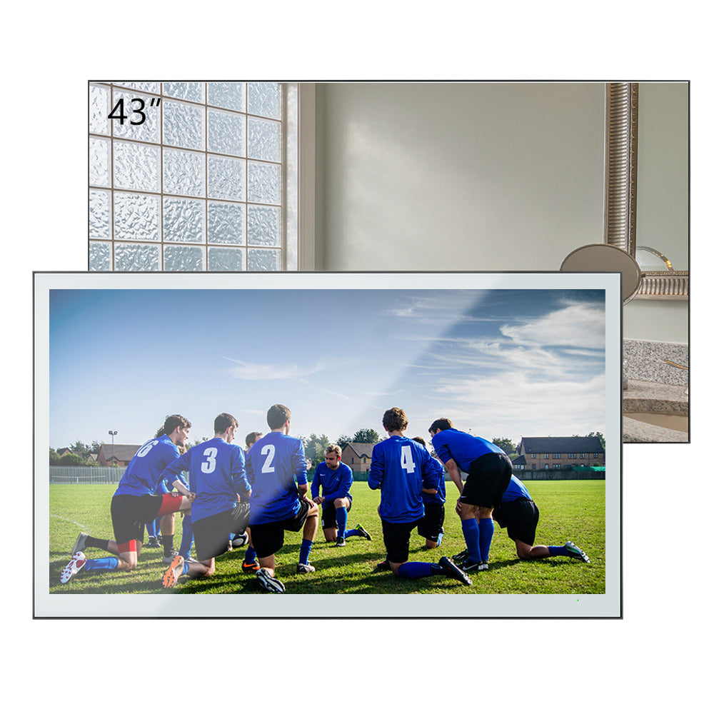 Soulaca Big Screen 43 inches 4K Screen Smart Mirror Google TV Waterproof for Bathroom SPA Indoor Advertising