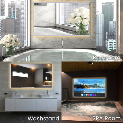 Soulaca 43 inch webOS Mirror TV with LED Light 4K UHD Built-in Apps for Spa Makeup Station