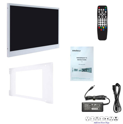 Soulaca 18.5 inches Smart Ivory White Waterproof Small TV with WiFi Bluetooth Mini Television