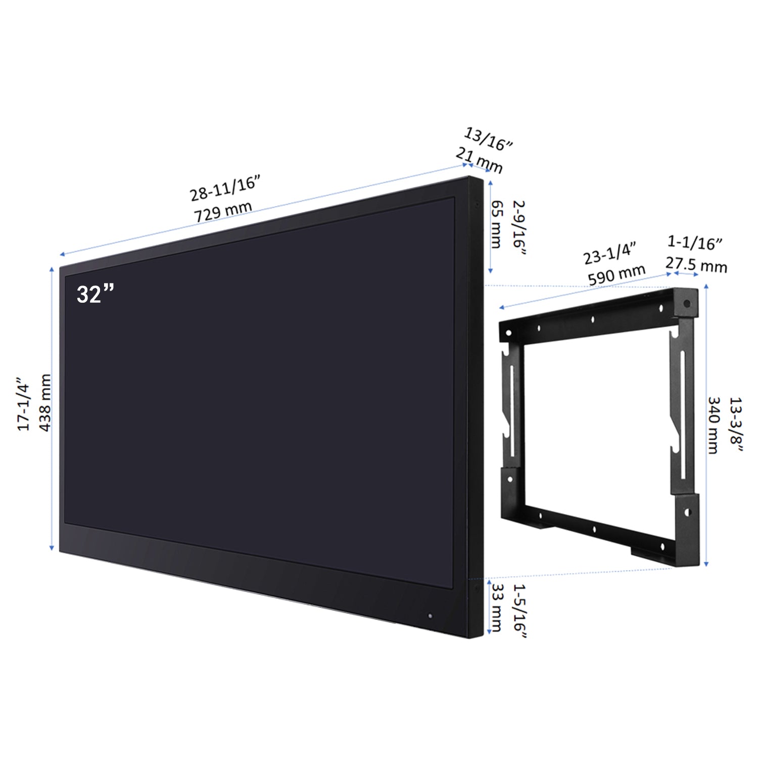 Soulaca 32 inches Smart Black Color TV for Bathroom Hotel Advertising LED Television Waterproof-Soulaca