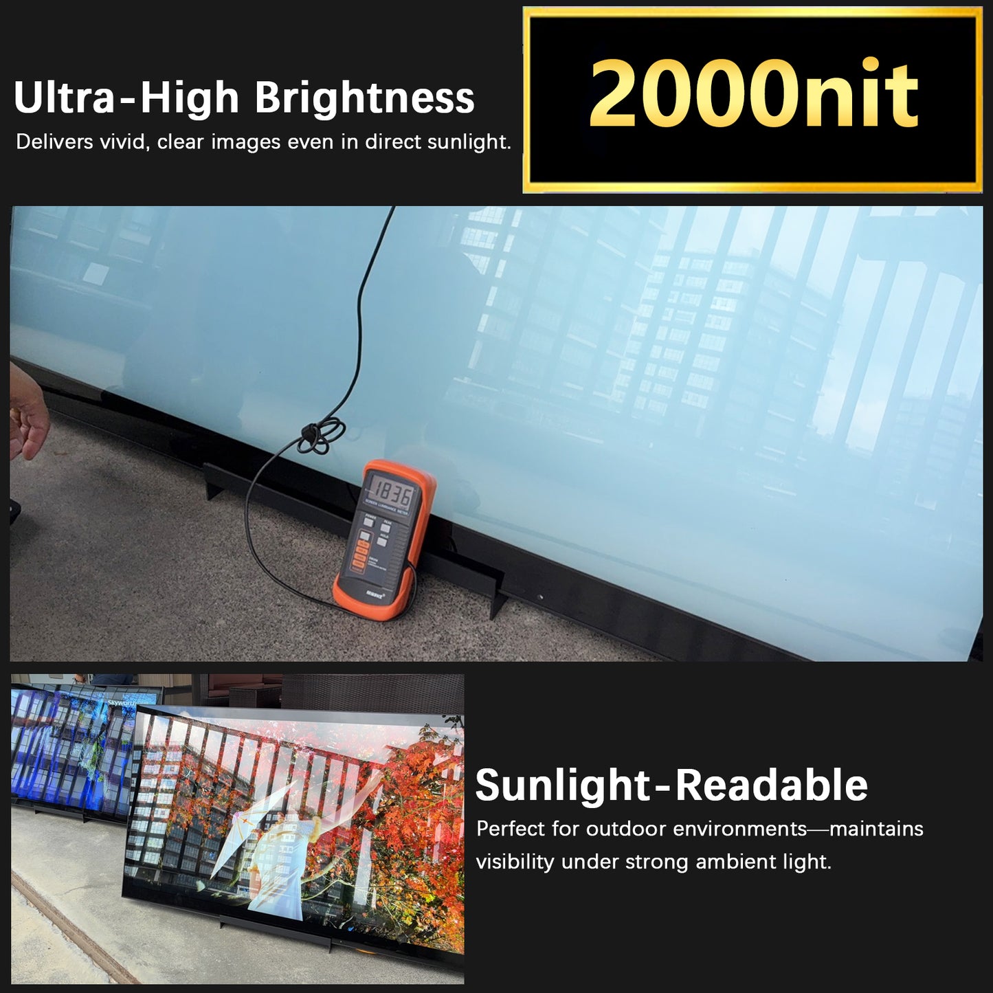 Soulaca 55 inches Waterproof Smart Android Outdoor TV 2000nits 4K Weatherproof Garden TV