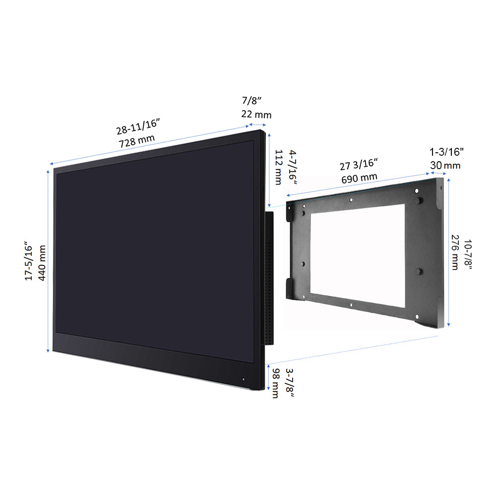 Soulaca 32 inches Smart Magic Mirror TV for Bathroom Hotel LED Television Waterproof Advertising