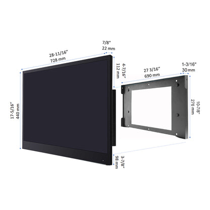 Soulaca 32 inches Smart Black Color TV for Bathroom Hotel Advertising LED Television Waterproof