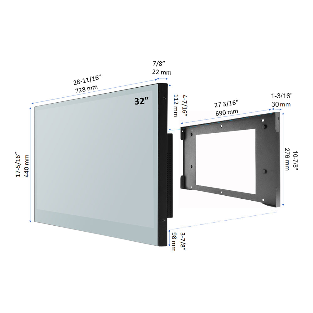 Soulaca 32 inches Smart Magic Mirror TV for Bathroom Hotel LED Television Waterproof Advertising-Soulaca