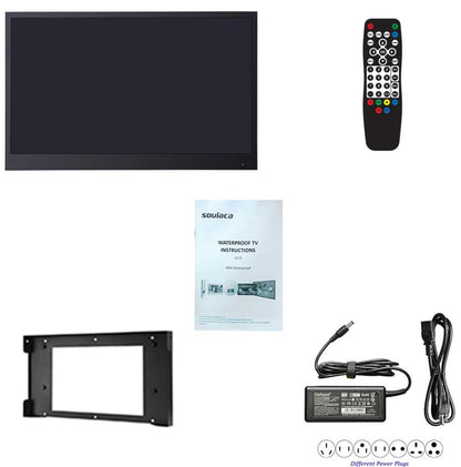 Soulaca 32 inches Smart Black Color TV for Bathroom Hotel Advertising LED Television Waterproof