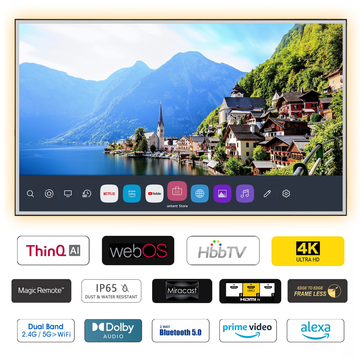 Soulaca 43 inch webOS Mirror TV with LED Light 4K UHD Built-in Apps for Spa Makeup Station