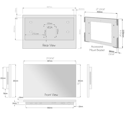 Soulaca 22" WebOS Smart Mirror TV for Bathroom Waterproof Shower Television Netflix Prime Video Compatible-Soulaca