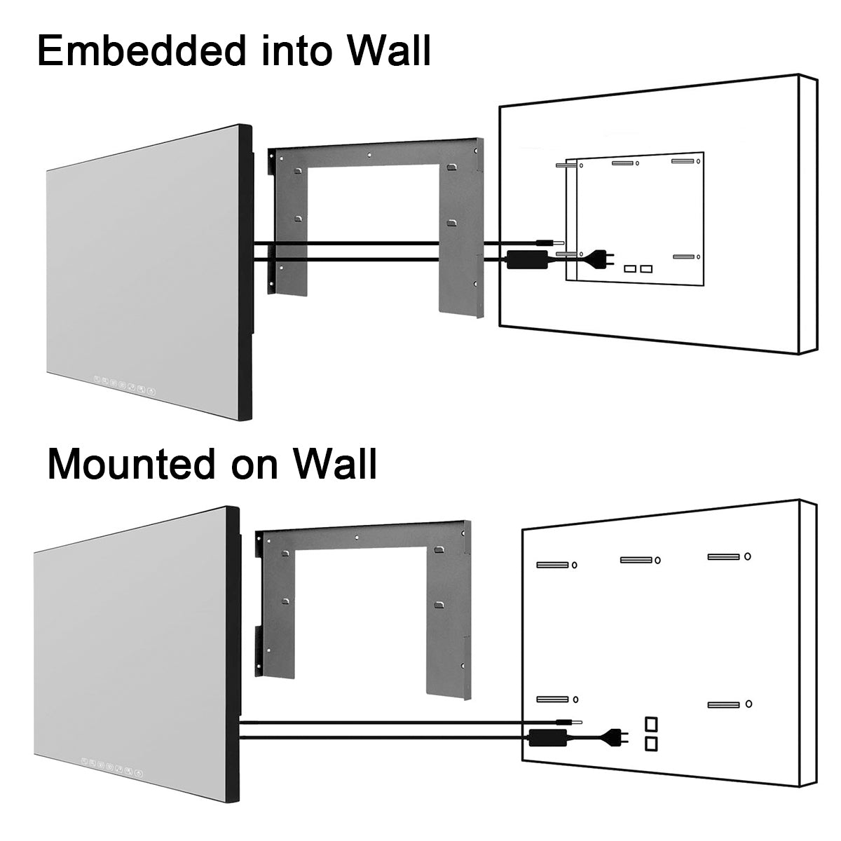 Soulaca 22 inch Touchscreen Bathroom Mirror Smart TV with WiFi for SPA Shower Hotel-Soulaca