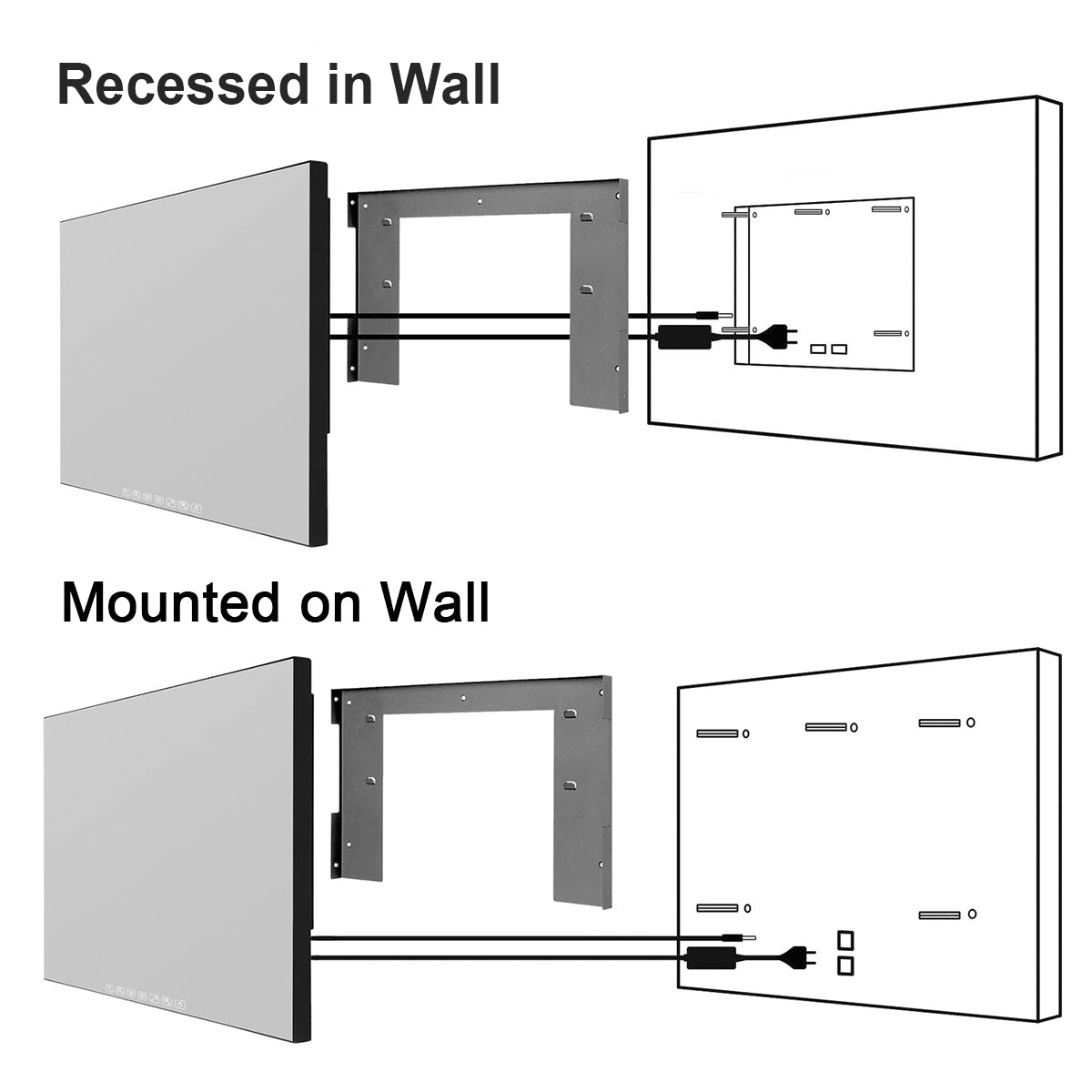 Soulaca 22" WebOS Smart Mirror TV for Bathroom Waterproof Shower Television Netflix Prime Video Compatible-Soulaca