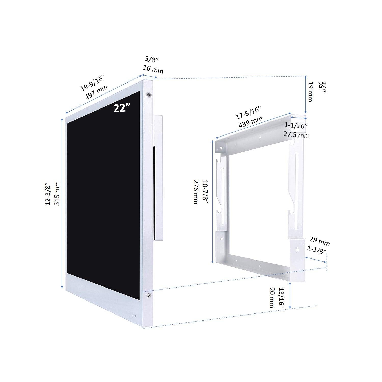 Soulaca 22 inches Smart White Bathroom LED TV Salon WiFi Shower Television ATSC DVB Bluetooth-Soulaca