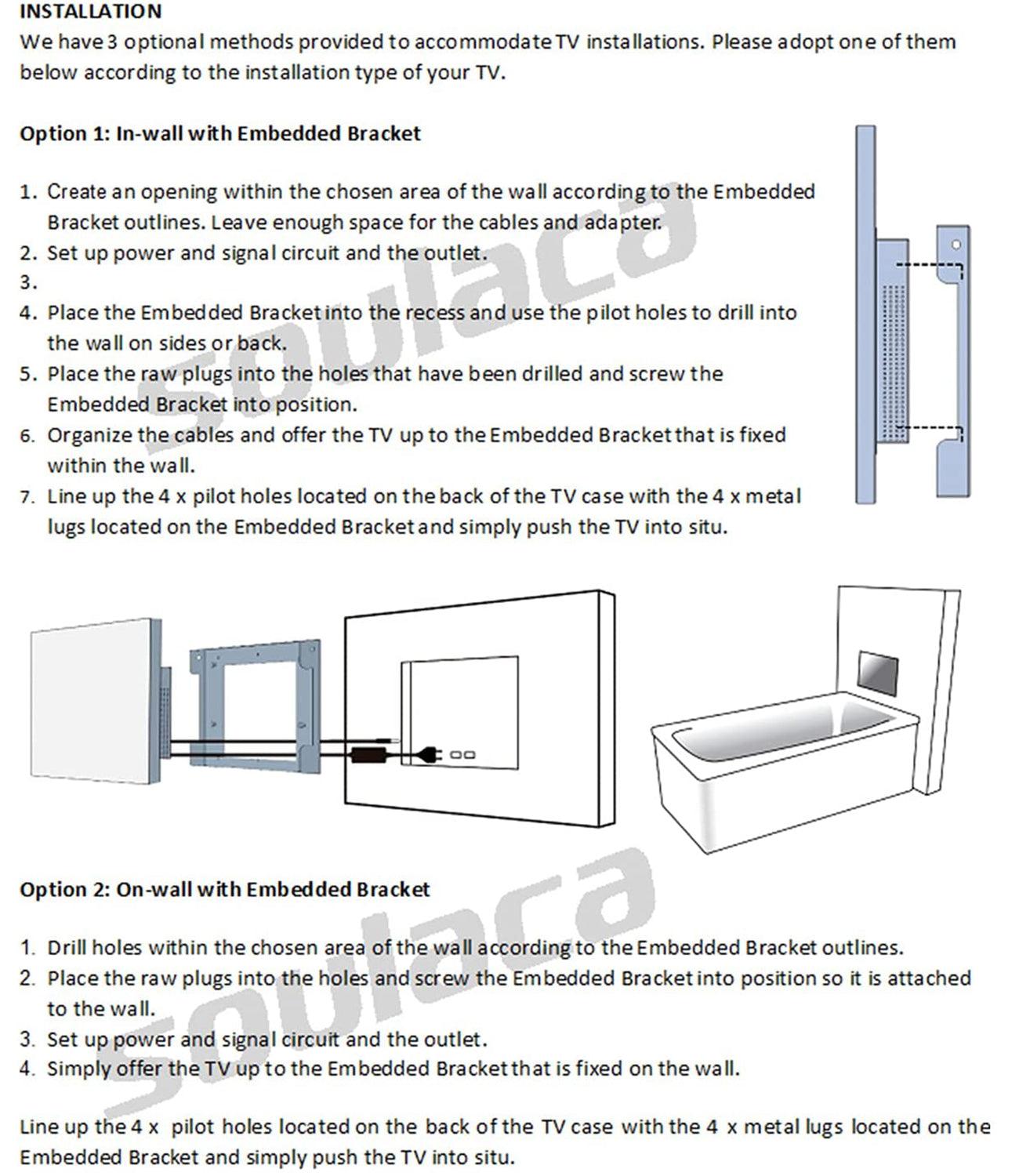 Soulaca 22" Smart Mirror LED TV with WiFi Bluetooth Waterproof Shower Television-Soulaca