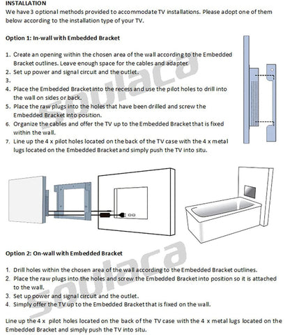 Soulaca 32" Touchscreen Smart Mirror LED TV for Bathroom Android Television Shower Boat-Soulaca